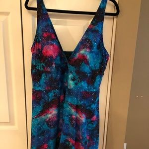 Torrid Galaxy print swim dress